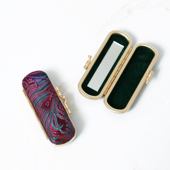 Peacock Pattern Lipstick Holder by Cathayana | Purple & Blue - Picture 1 of 1